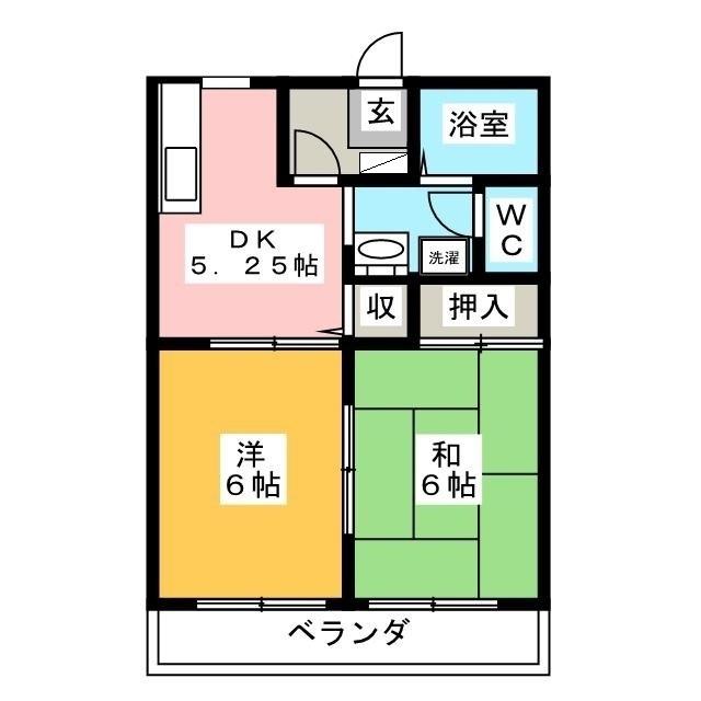 フレンズハイツA(2DK/1階)の間取り写真