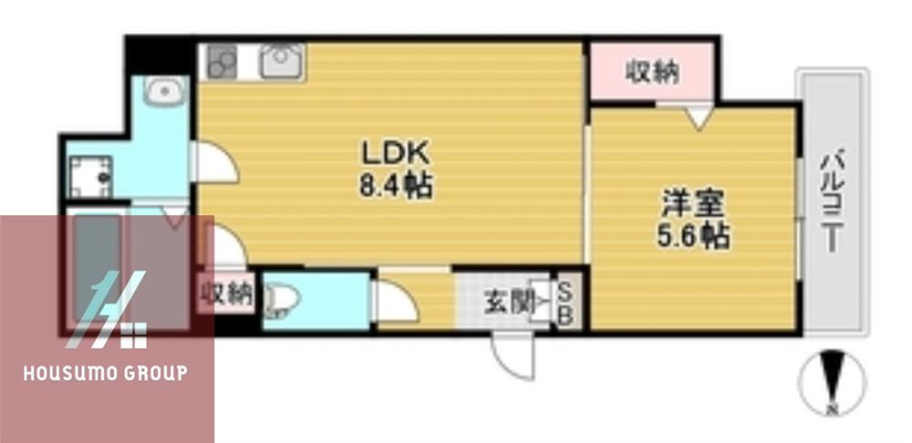 ラモーナ加島II(1LDK/1階)の間取り写真