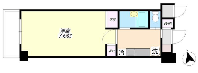 アーツ芝浦(1K/6階)の間取り写真