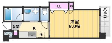 グランシャンブル(1K/3階)の間取り写真
