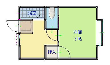 メモリーハイツ(1K/2階)の間取り写真