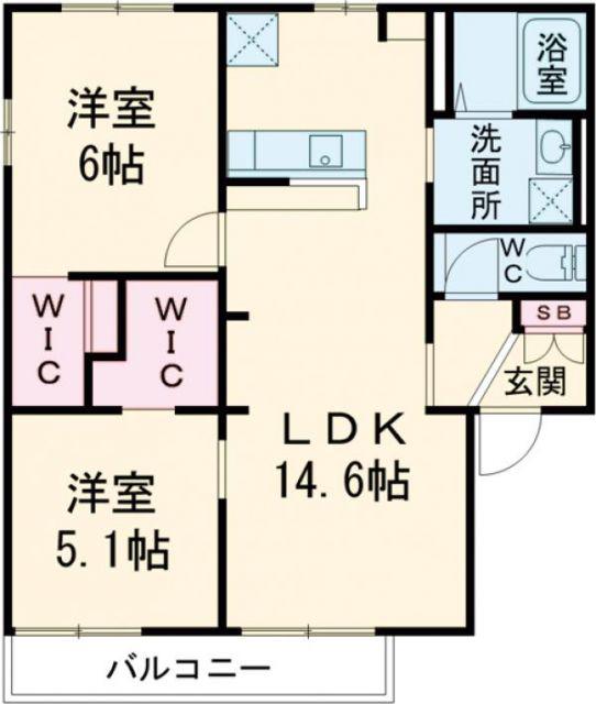 ハートホーム戸田 A(2LDK/2階)の間取り写真