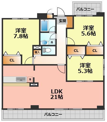 サンクエトワール(3LDK/10階)の間取り写真