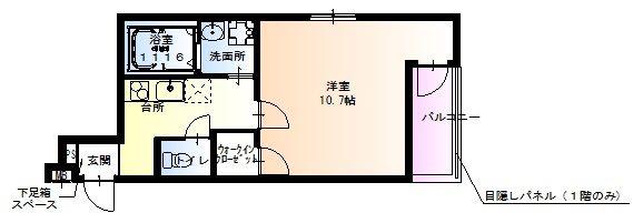 フジパレス南正雀(1K/1階)の間取り写真