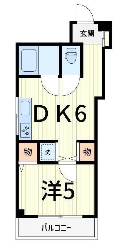 第2池辺マンション(1DK/1階)の間取り写真