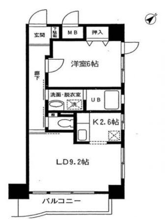 エルグランピア(1LDK/2階)の間取り写真
