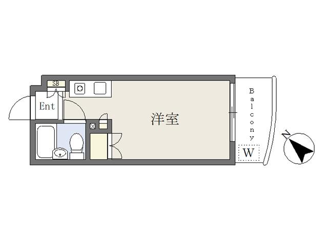 アルバ川名(ワンルーム/2階)の間取り写真