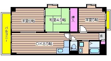 ヒカリ21(2SLDK/6階)の間取り写真