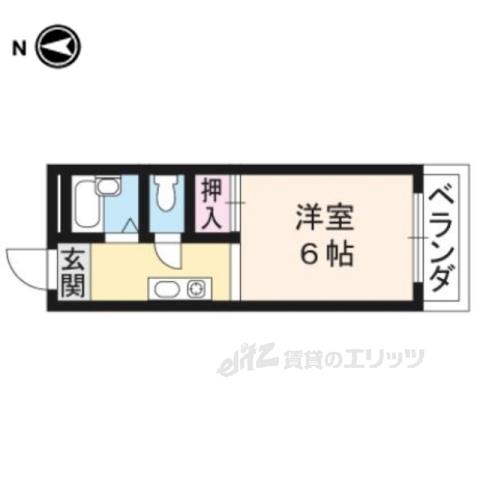 マーキュリー北白川(1K/1階)の間取り写真