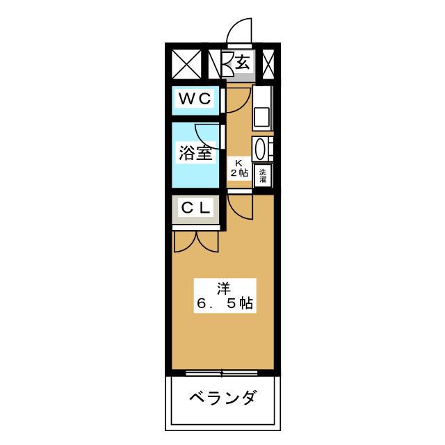 サンライズビル(1K/3階)の間取り写真