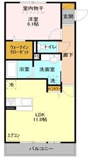メリーコート(1LDK/3階)の間取り写真