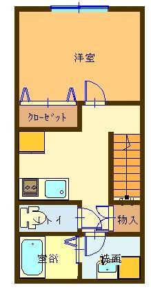プライムコート(1K/2階)の間取り写真