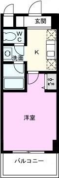 クリエール吉川(1K/1階)の間取り写真