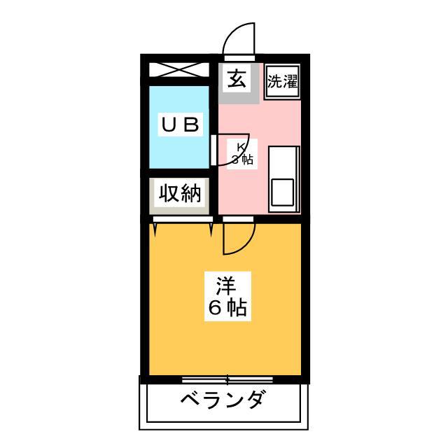 エコーハイツ英(1K/3階)の間取り写真