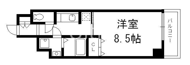 プリモレガーロ西京極(1K/6階)の間取り写真