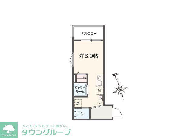 MELLAS小島新田(ワンルーム/3階)の間取り写真