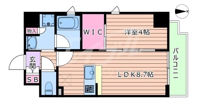 シーズンフラッツ大手前(1LDK/3階)の間取り写真