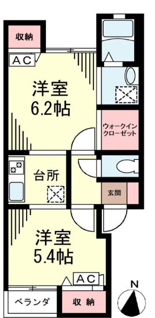 サンガーデンIII(2K/1階)の間取り写真