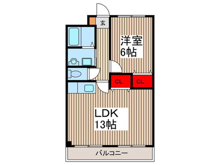 コーラルハイム上青木(1LDK/2階)の間取り写真