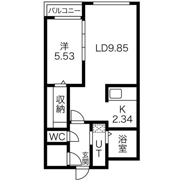 GARDEN TERRACE4C(1LDK/2階)の間取り写真