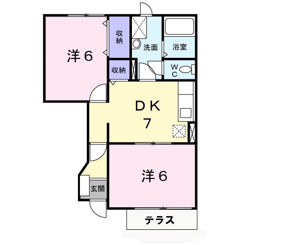コルザT(2DK/1階)の間取り写真