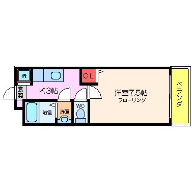 モンターニャアイ(1K/1階)の間取り写真