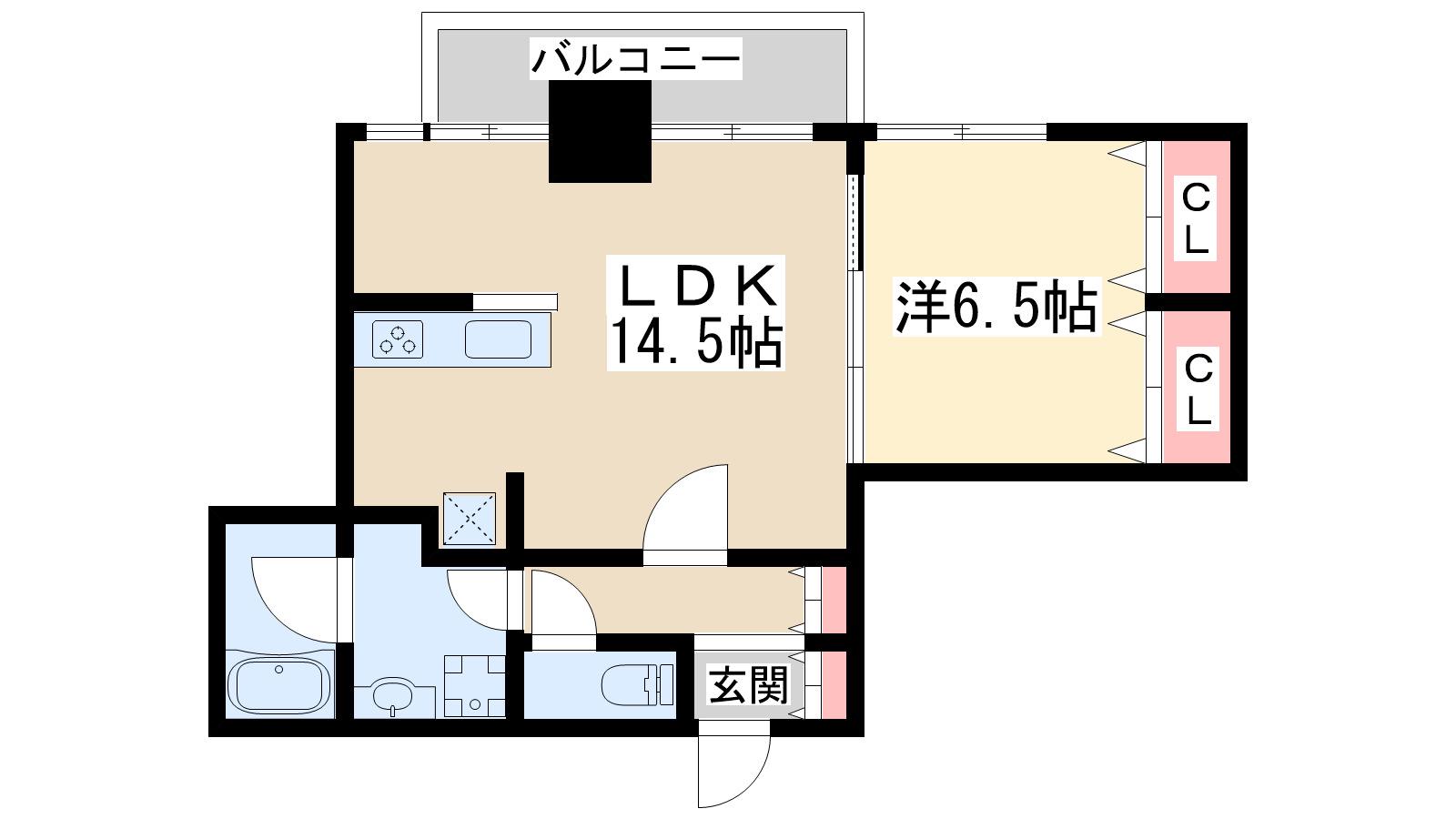 アスール江坂サード(1LDK/15階)の間取り写真