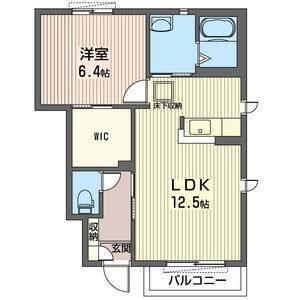 ラ・ボヌールB(1LDK/1階)の間取り写真