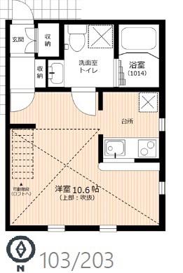 プリマメッツァ壱番館(ワンルーム/1階)の間取り写真