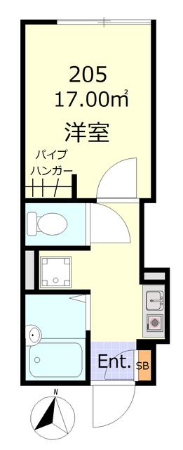 グランセ池上(1K/2階)の間取り写真