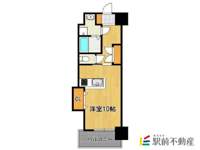 ロイヤル渡辺通II 88(ワンルーム/4階)の間取り写真