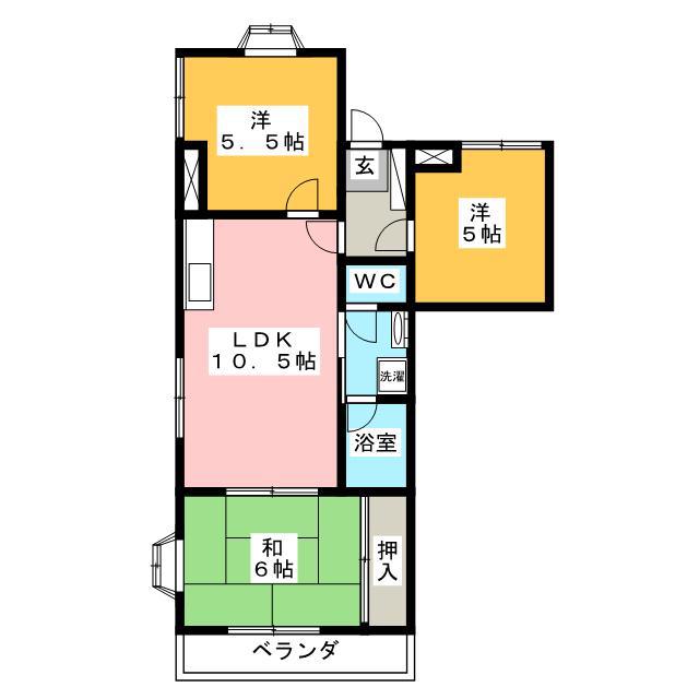 ヒルズセントポール(3LDK/2階)の間取り写真
