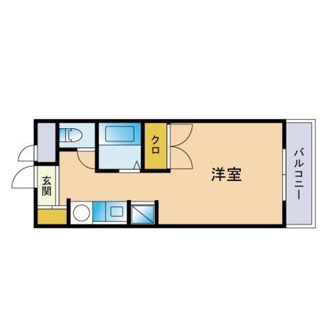 フォルム姪浜(1K/3階)の間取り写真