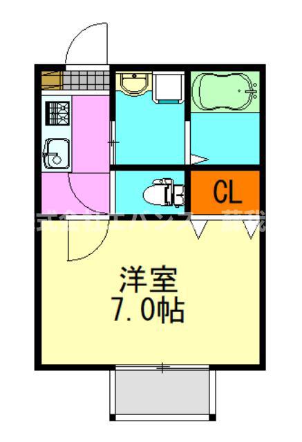 クレストコート葛城(1K/1階)の間取り写真