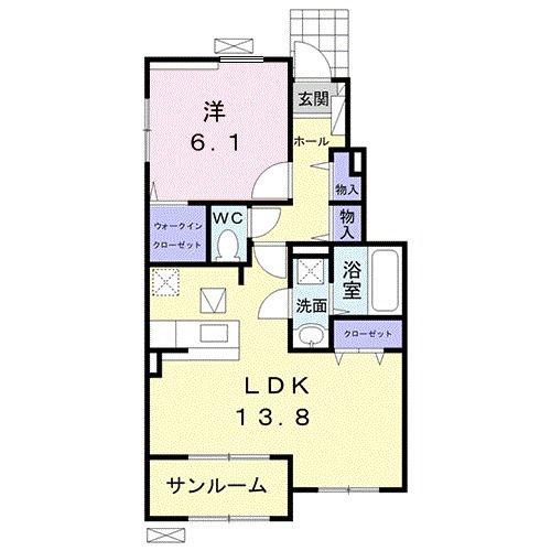 ブリッサII(1LDK/1階)の間取り写真