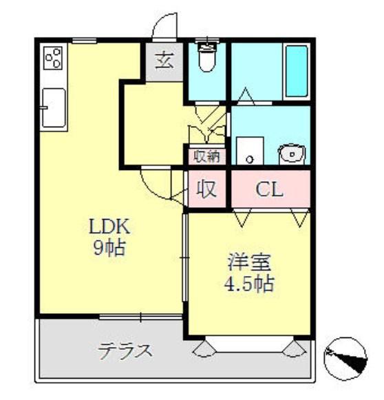 リーフテラス(1LDK/1階)の間取り写真
