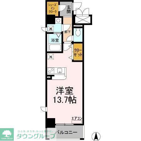 リュージュ(ワンルーム/6階)の間取り写真