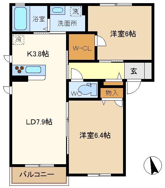 クオリスタ(2LDK/1階)の間取り写真