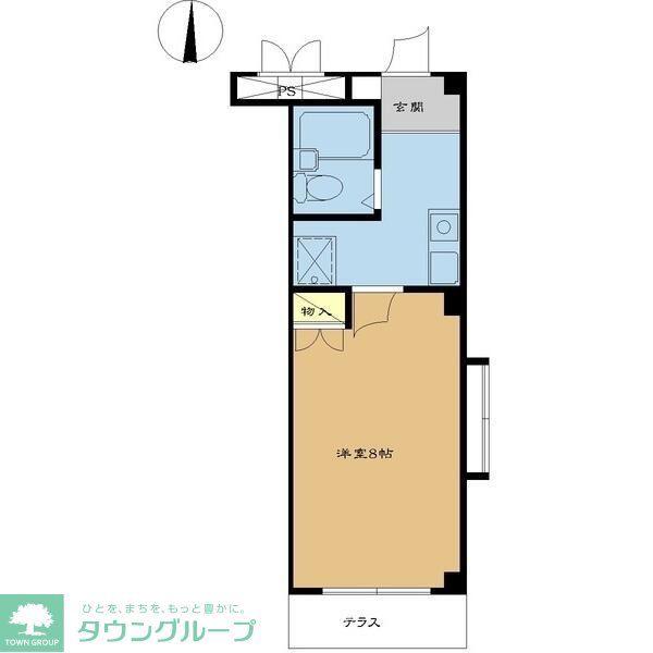 エンテイ上小出(1K/2階)の間取り写真