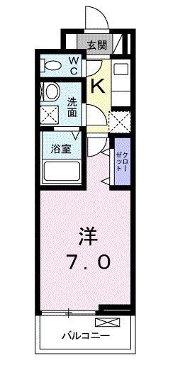 フォレスト・ヴィラ(1K/2階)の間取り写真