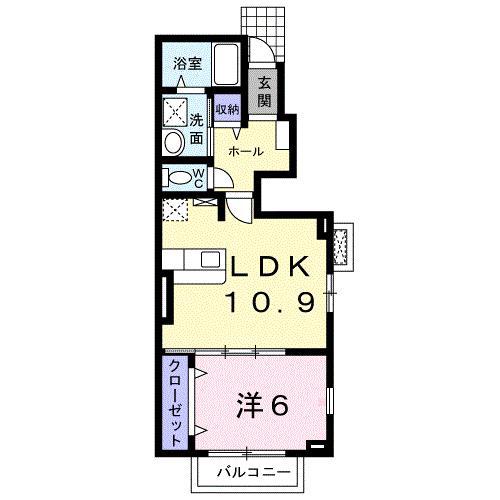 デスパシオA(1LDK/1階)の間取り写真