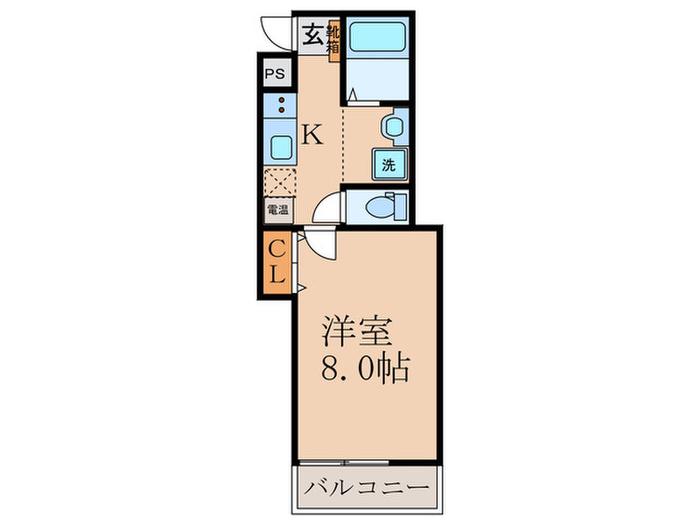 YOレジデンス(1K/2階)の間取り写真