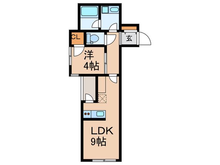 ゲートマークス三軒茶屋(1LDK/3階)の間取り写真