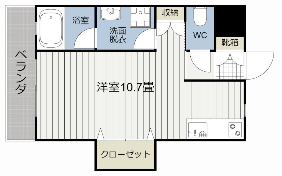 松島ハウス3(ワンルーム/2階)の間取り写真