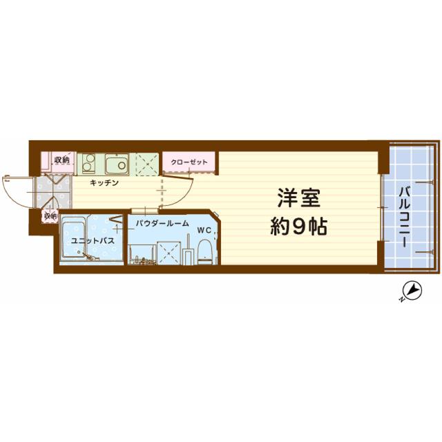 ル パルテール(1K/1階)の間取り写真