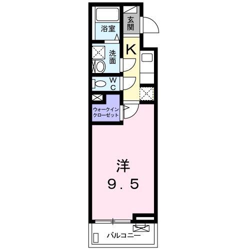 ブランドール(1K/2階)の間取り写真