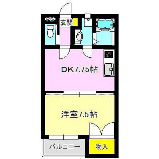 クオリティマンションKD(1DK/3階)の間取り写真