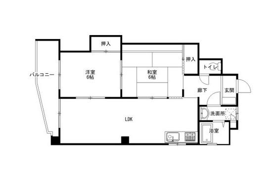 フィリアみなみ(2LDK/6階)の間取り写真