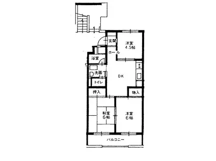 パークハイツ牧野(3DK/4階)の間取り写真