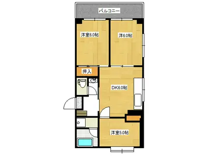 A&Tビル(2DK/4階)の間取り写真